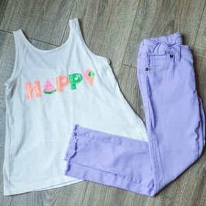 BUNDLE: White Sequined Tank, Lilac Skinny Jeggings